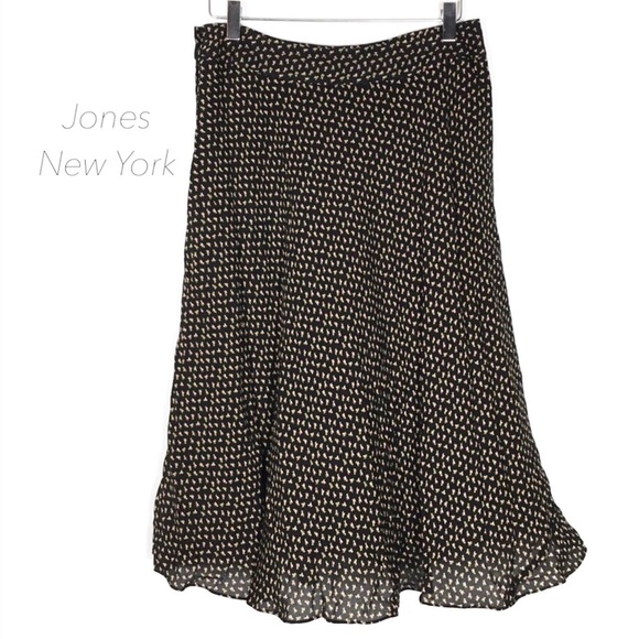 Jones New York Dresses & Skirts - Jones NY Floral Black Silk Skirt